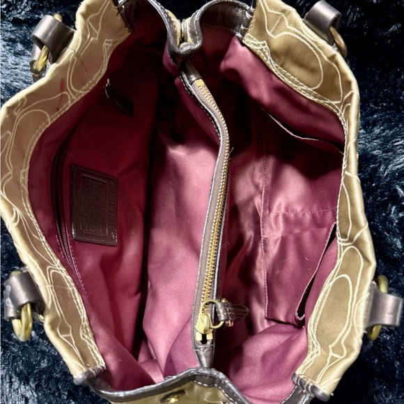 Coach Mia Signature Outline Carryall Tan and Brown Shoulder Bag - Picture 7 of 7